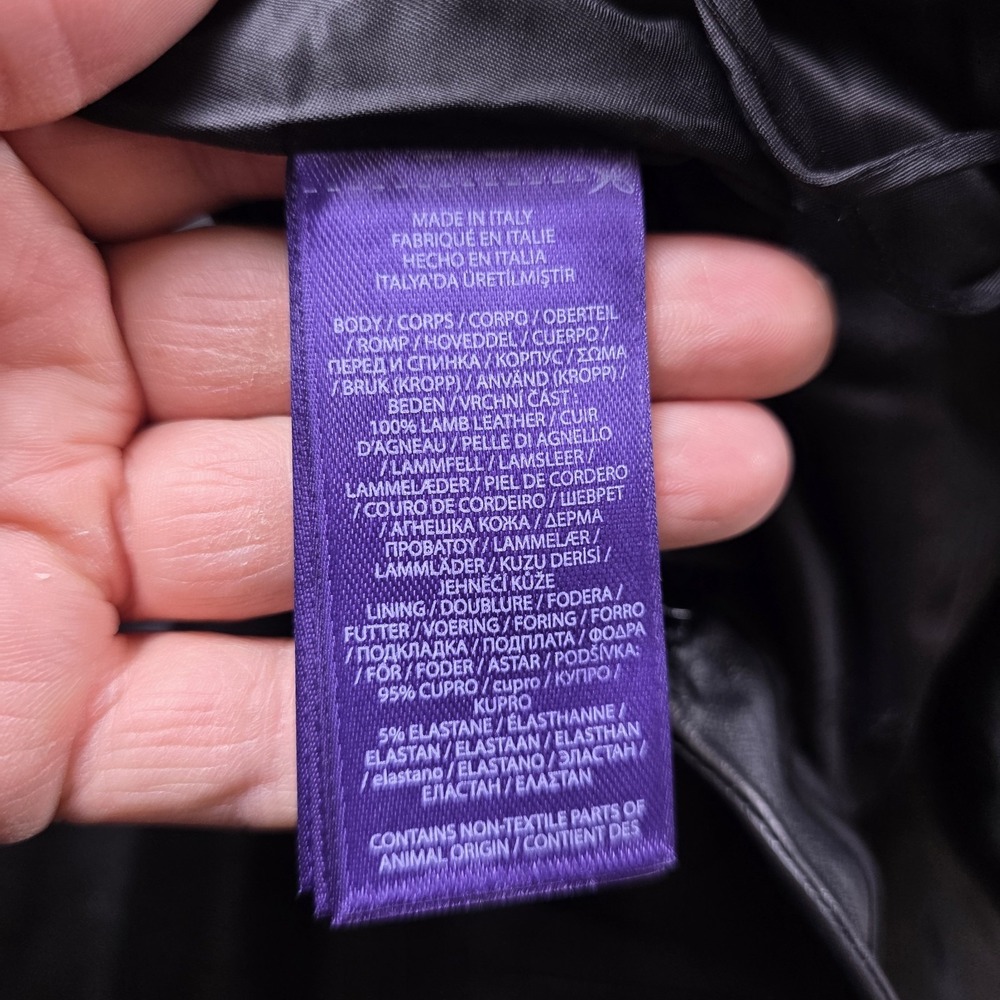 Ralph Lauren Purple Label Curran Nappa Leather Skirt Womens 2 Lambskin $1,890 - Picture 3 of 8
